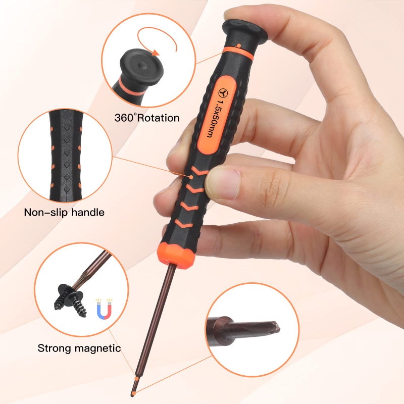 JOREST Single Precision Screwdriver  Y00 Triwing  P5/T5/T6/T8/T9/T15 Torx Security  ith a Spudger  Tool for PS3/4/5  Switch  Laptop  Xbox  Mac  etc  to Repair  Clean  Replace Parts - Image 2